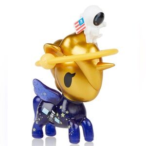tokidoki Space Unicorno Saturn golden unicorn ring w/ astronaut riding on top